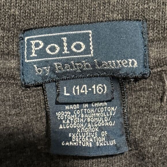 Polo Ralph Lauren Boy's Large 14-16 Gray 1/4 Zip Pullover Sweater Pony Logo - Picture 13 of 14